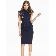 Blue Work Dress Women Office Pencil Dress